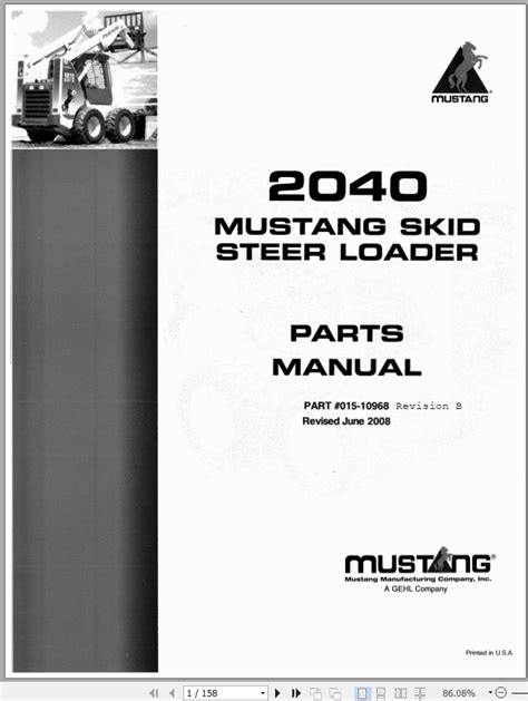 mustang skid steer manual